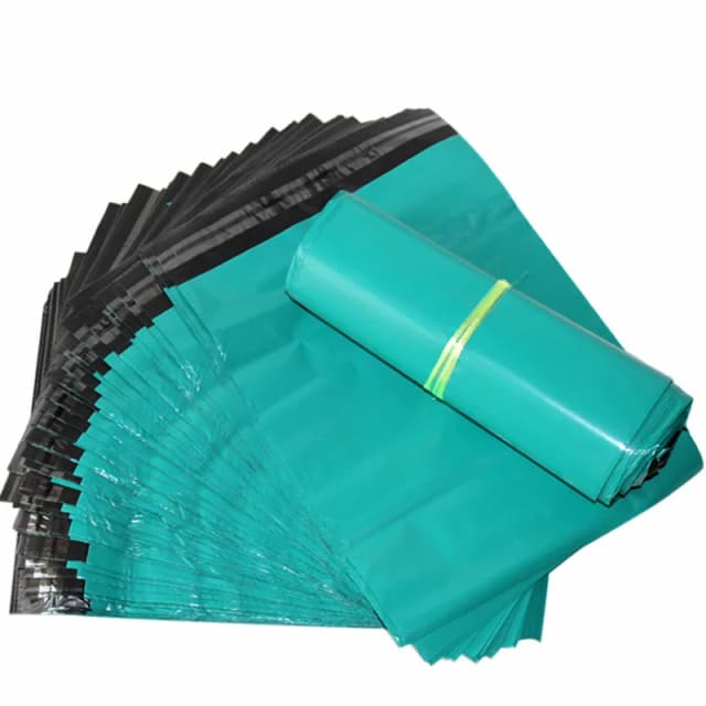 50 unids/pack de bolsas de plástico de polietileno para correo, bolsas exprés verdes gruesas, autoselladas, regalos de ropa, bolsa de embalaje de sobre de mensajería