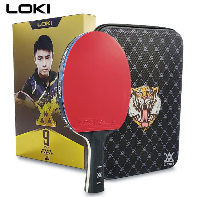 LOKI 9 スター卓球ラケットプロフェッショナル 5+2 カーボンピンポンパドル 6/7/8/9 スター超攻撃的粘着ラバー付き