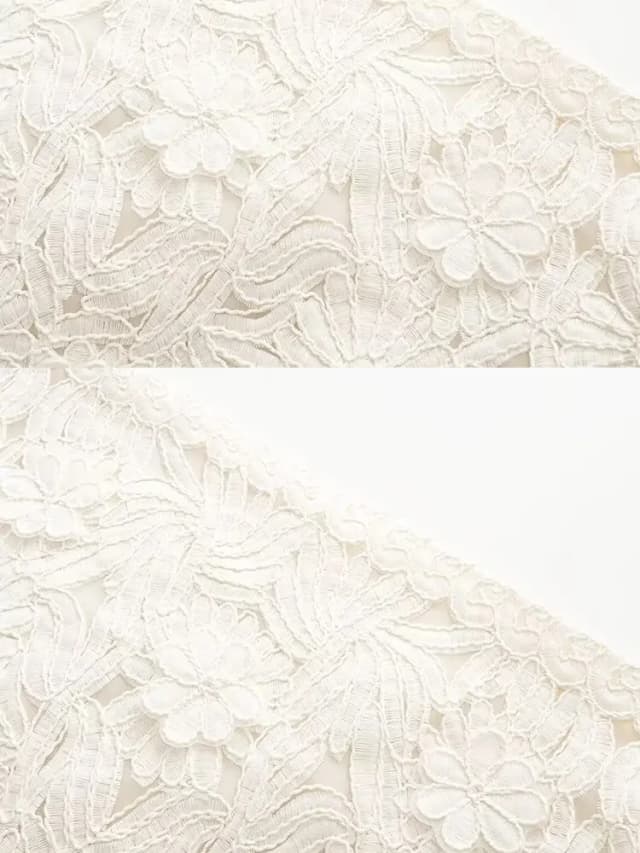 Setelan Baju Wanita Musim Panas Model HH, Atasan Lengan Panjang Berenda dengan Jahitan Seksi dan Lubang-Lubang + Rok Mini A-line Pinggang Tinggi yang Chic dan Elegan