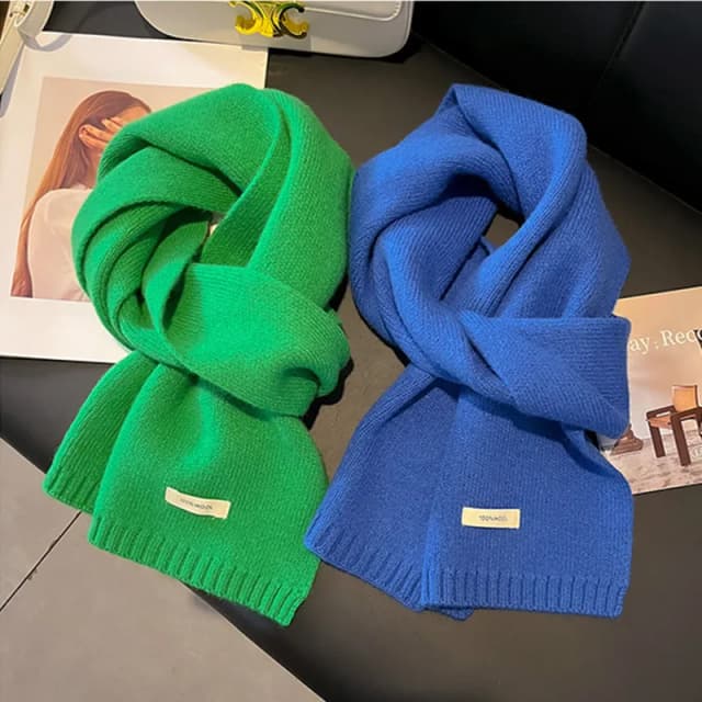 女性用ニットスカーフ、暖かいスカーフ、厚いショール、柔らかいカシミヤパシュミナ、明るい無地のデザイン、100% ウール、ネック、新しい冬、2023