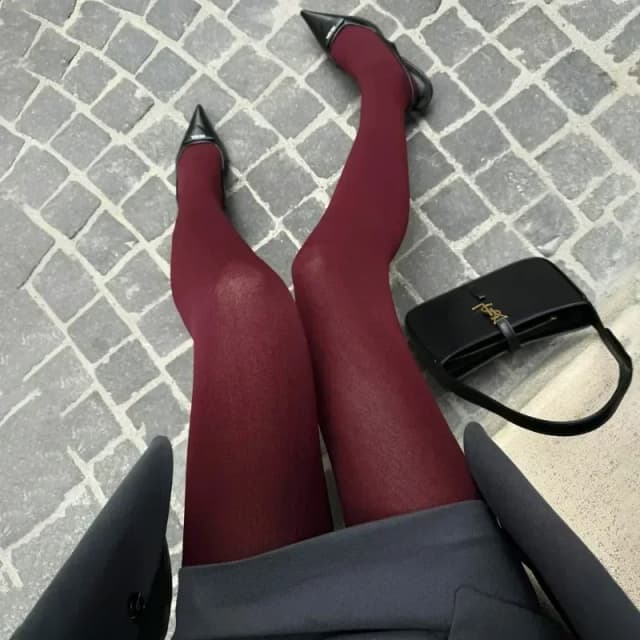 Talenza 女性のタイツスリムストッキングパンスト超弾性大きいサイズレギンス赤女性のセクシーなタイツ春秋冬