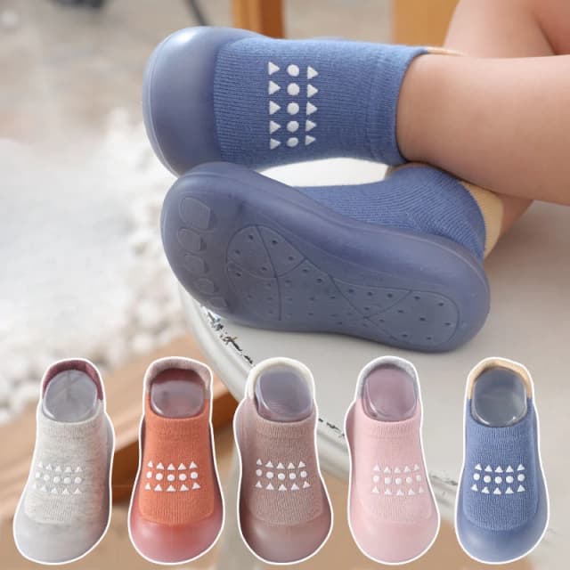 Verão novo algodão penteado antiderrapante e respirável crianças sola macia sapatos de caminhada do bebê malha enfrentou meias de chão do bebê