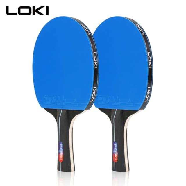 LOKI K5000 FL ロングハンドル卓球ラケット ホームエンターテイメント ピンポンラケット ブルーカラーピンポンラバー付き