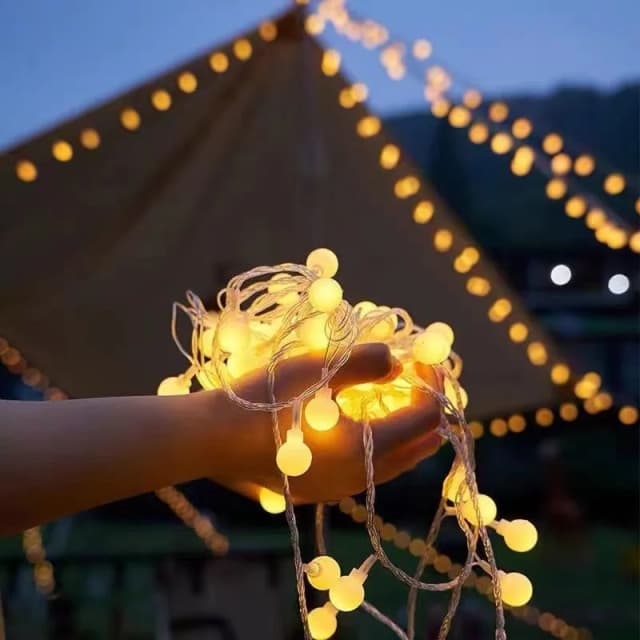 バッテリーパワーボール LED ストリングライトガーランドライト屋外ランプウェディングガーデンフェアリーライトクリスマス装飾