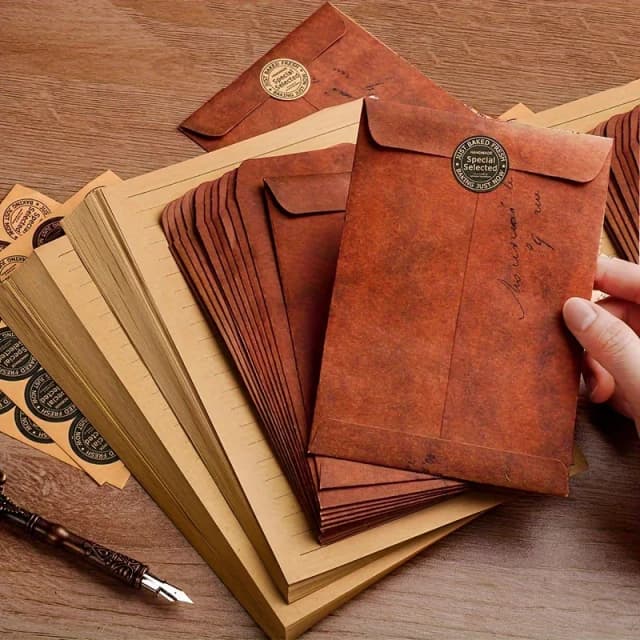 Sobres de papel Kraft Vintage de 10 Uds., sobres para tarjetas de invitación de fiesta de boda, sobre de papel multifuncional