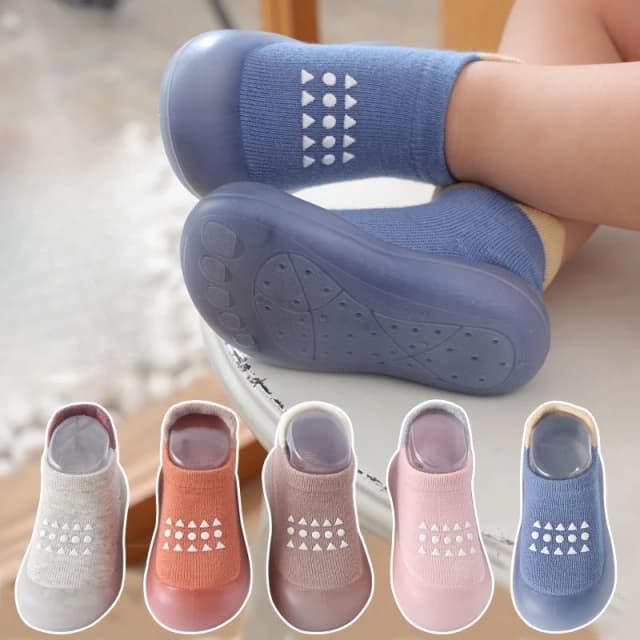 Verão novo algodão penteado antiderrapante e respirável crianças sola macia sapatos de caminhada do bebê malha enfrentou meias de chão do bebê