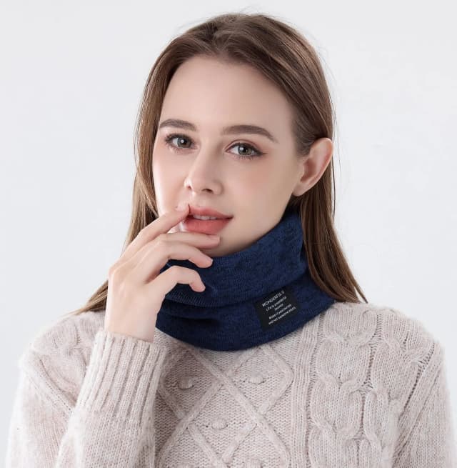冬用ネックゲートルスカーフ、男性と女性用、ファッショナブルなタイダイとフリース裏地付き、アウトドアスキーとハイキング用