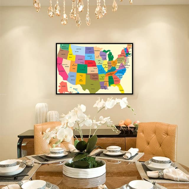 管理者のマップ米国59*42センチメートルポスターやプリント不織布キャンバス絵画スクール教室用品家の装飾