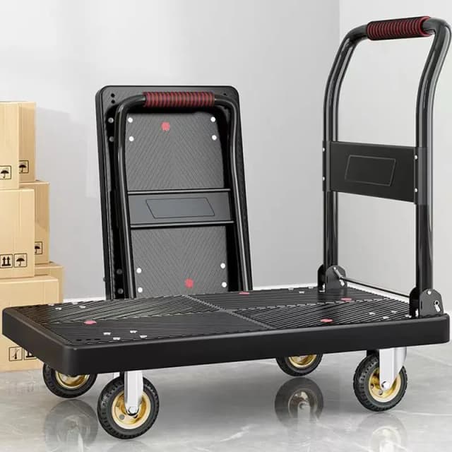 四輪輸送トレーラー、ローリング商品、フラットベッドカート、折りたたみ式トラック