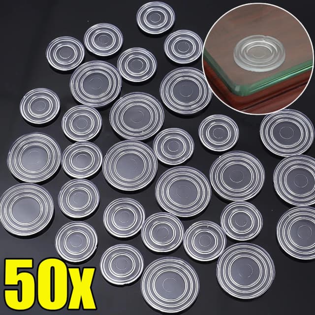 ガラス,テーブル,家具の保護,非粘着性,PVC,50個用の透明ガラス製