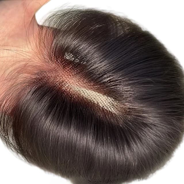 超薄型メッシュヘアトッパー 7 × 11 センチメートルクリップインフリンジ前髪かつら女性のためのふわふわ本物の髪のボリュームを増やすカバー白髪